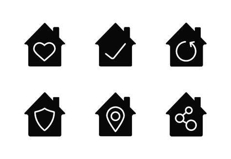 Inside Houses Glyph Silhouettes Icons By Papa Vector Llc Glyphs