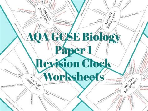 Aqa Gcse Biology Paper 1 Revision Clocks Worksheets Teaching Resources