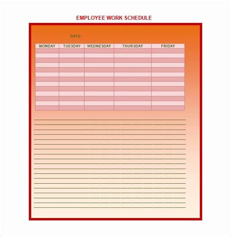 Weekly work schedule template | shatterlion.info : Employee Work Schedule Template Pdf Beautiful Employee Work Schedule Template 17 Free Word Excel ...