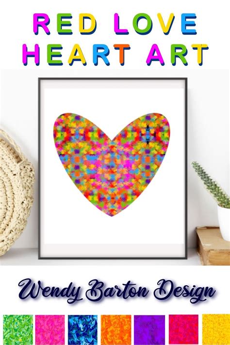 Rainbow Colored Love Heart Printable Multi Colored Patchwork Etsy