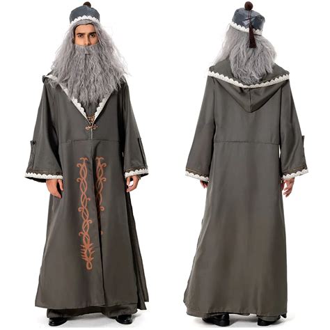 Em estoque albus dumbledore cosplay traje adulto manto chapéu roupa