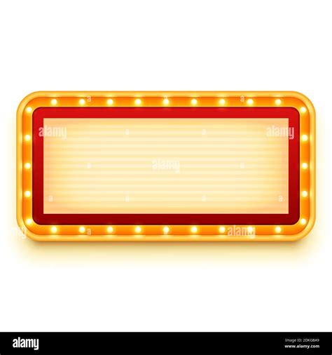 Vintage Lightbox With Glowing Bulbs Wall Light Sign With Marquee