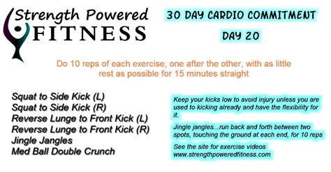 30 Day Cardio Commitment Day 20 Strength Powered Fitness