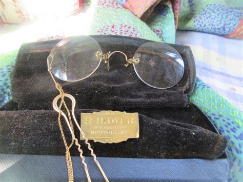 10 Ct Gold Pince Nez Glasses With Chain Decorative Hairpin Etsy