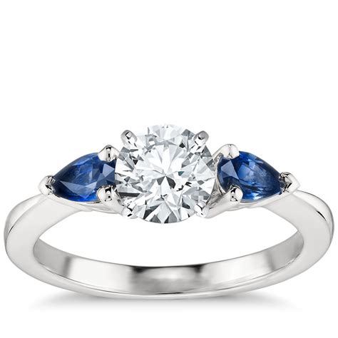 Classic Pear Shaped Sapphire Engagement Ring In Platinum Blue Nile
