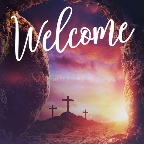 Dramatic Tomb Easter Welcome Banner Church Banners Outreach Marketing