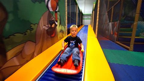 Fun Sled Slide At Busfabriken Indoor Playground Youtube
