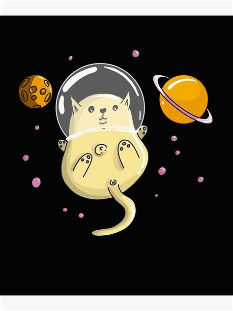 Astronaut Kitty Cat In Space Essential Poster By Ajayarora29 Redbubble
