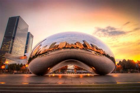 Bean At Sunset Chicago Cloud Gate Chicago Bean Chicago City