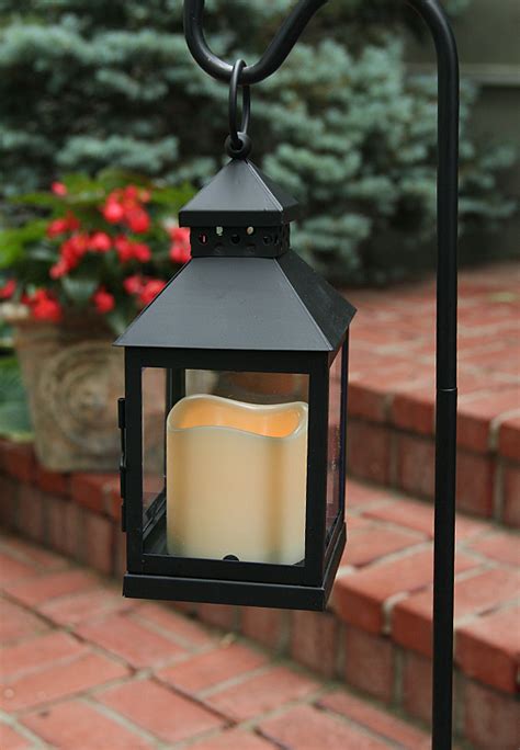 Outdoor Mini Square Battery Operated Candle Lantern Timer