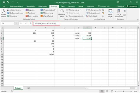 Podstawowe Elementy Programu Excel Skoroszyt DataTalk Pl