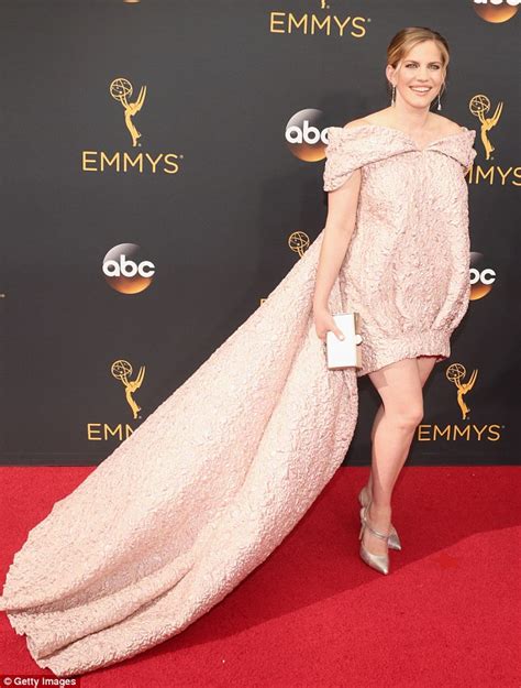 anna chlumsky wears very quirky caped dress at the emmys daily mail online