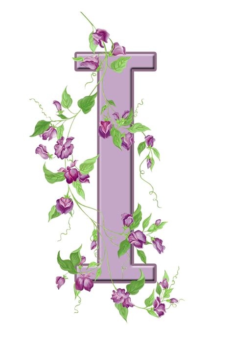 Buchstabe Letter I Blumen Flowers Monogram Alphabet Alphabet