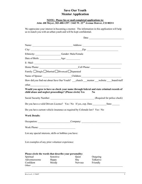 Youth Mentor Application - How to create a Youth Mentor Application? Download this Youth Mentor ...