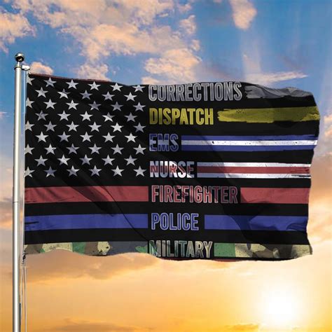 Thin Blue Line First Responder American Flag Corrections Dispatch Ems