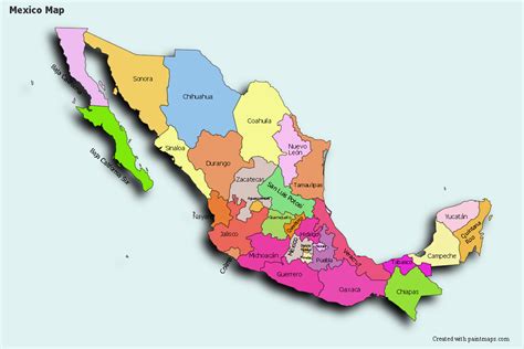 Mexico Mapa En Blanco Coloque Sus Propias Imágenes En El Mapa De