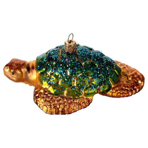 Sea Turtle Blown Glass Christmas Ornament Online Sales On Holyart Com