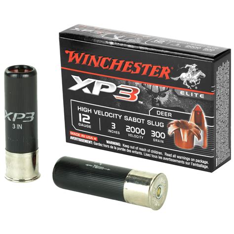 Winchester Ammunition Xp3 12 Gauge 3 300 Grain Sabot Slug Lead