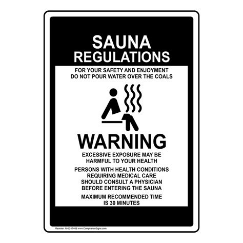 Sauna Regulations For Your Safety Sign Nhe 17468 Sports Fitness