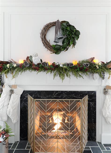 A Christmas Fireplace Mantel Garland Rambling Renovators