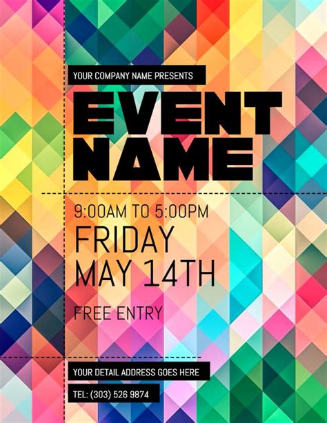 Colorful Event Flyer Design Template Flyer Design Templates Free