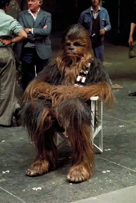 Chewbacca Takes A Break From Filming On The Set Of Esb Star Wars