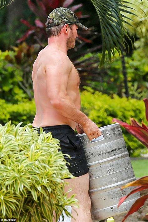 Chris Pratt Shows Off His Muscular Physique As He Goes Shirtless In Wet Shorts In Hawaii Daily