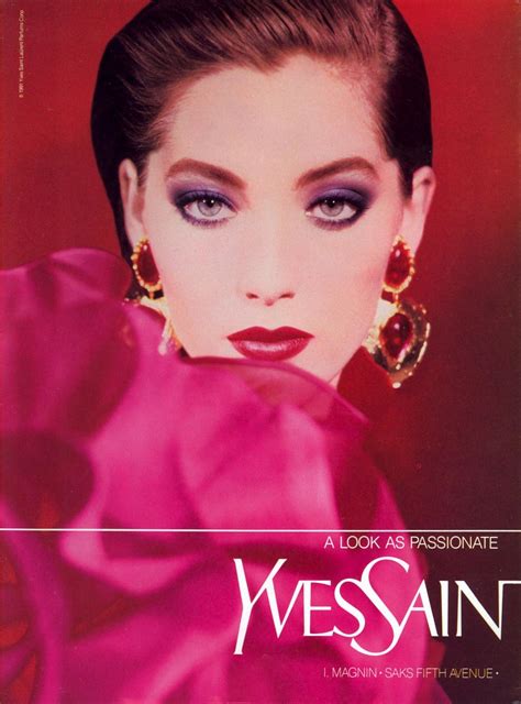 One Page Of A Yves Saint Laurent Beauty Ad As Seen In Vogue March 1991 Model Lucie De La