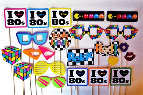 22 piece i love the 80s photobooth props by sweetlolliprops 80s theme party 80s party