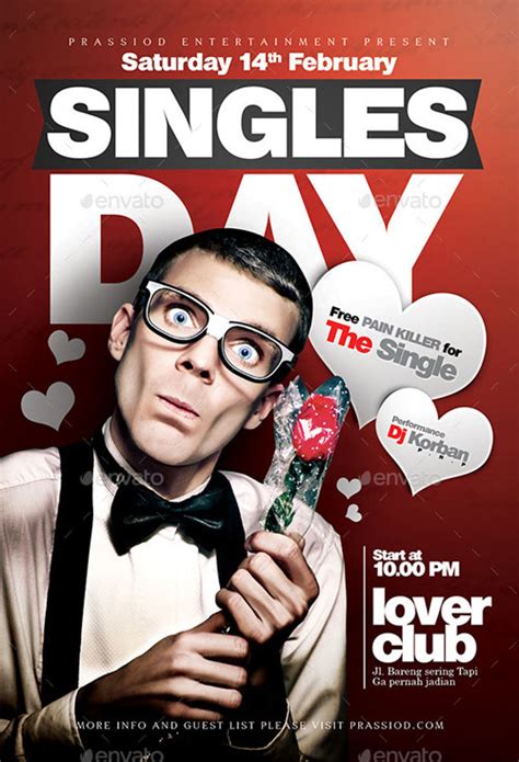 Singles Day Flyer Template For Your Next Single And Love Party Event