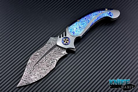 Ron Best Knives Damascus Fatty With Zirconium And Timascus Knife Habit