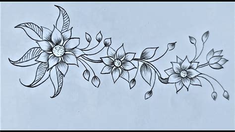 Simple Flower Designs For Pencil Drawing Best Flower Site
