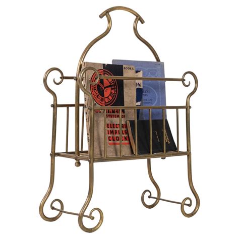 Early 20th Century Antique Brass Magazine Rack C1930 For Sale At 1stdibs