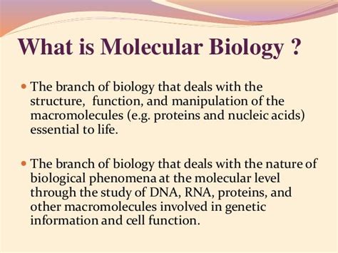 Molecular Biology Introduction