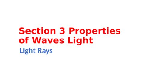 Igcse Physics Section 3 Properties Of Waves Light Teaching Resources