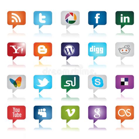 Leather Social Media Icons Editorial Stock Image Illustration Of Color