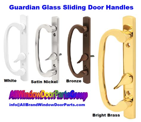 Guardian Tempered Glass Sliding Patio Door Handle Set Off Set Latch