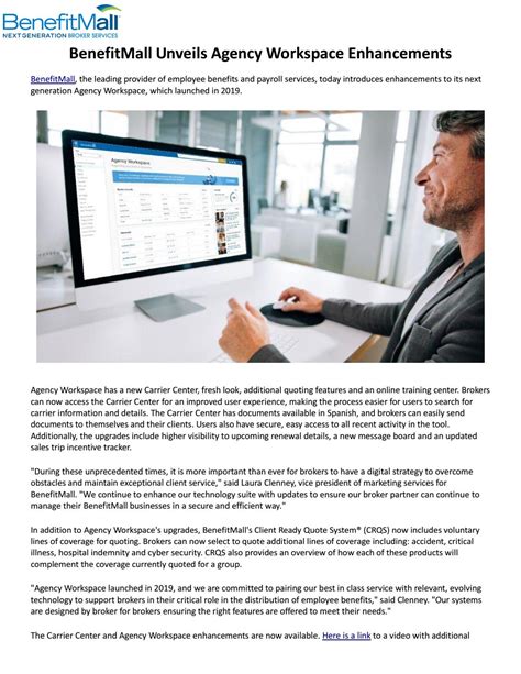 Benefitmall Unveils Agency Workspace Enhancements By Agency Workspace