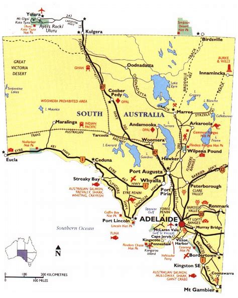 South Australia Region Map | Map of Australia Region Political