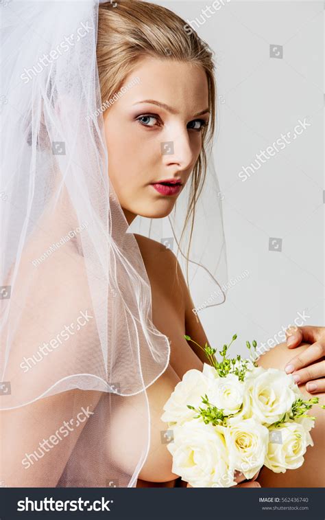 Beautiful Nude Bride Wedding Veil Stock Photo Edit Now