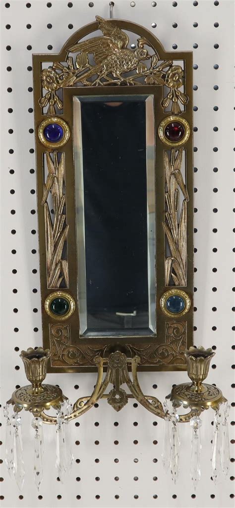 Free delivery and returns on ebay plus items for plus members. Antique Brass 2 Candle Mirror Jewel Decorated Wall Sconce ...