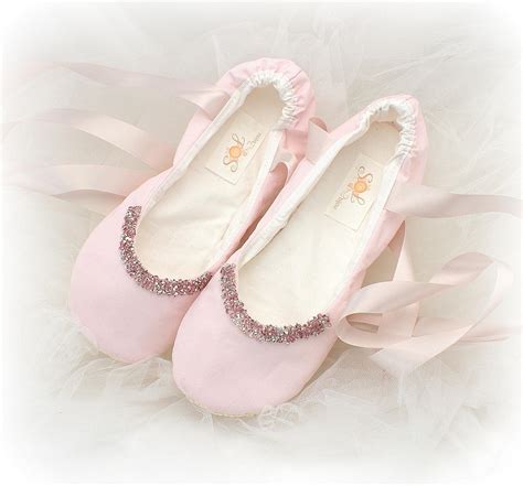 light pink wedding ballet flats shoes beaded with rhinestones etsy