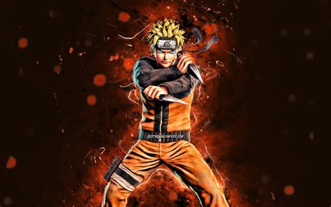 Download Wallpapers Uzumaki Naruto 4k Orange Neon Lights Naruto