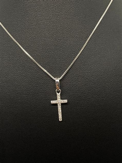 Sterling Silver Cross Womens Necklace Etsy