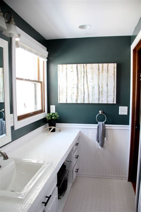 Can you imagine having a bubble bath with candles after a tiring day in a ice texture glass texture glass countertops bathroom countertops entry tile bath storage. How to Paint Tile Countertops and our Modern Bathroom ...