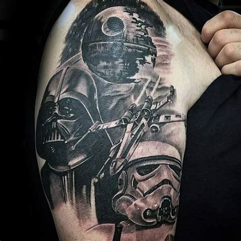 Star wars tattoo by @megan_massacre. 100 Star Wars Tattoos For Men - Masculine Ink Design Ideas