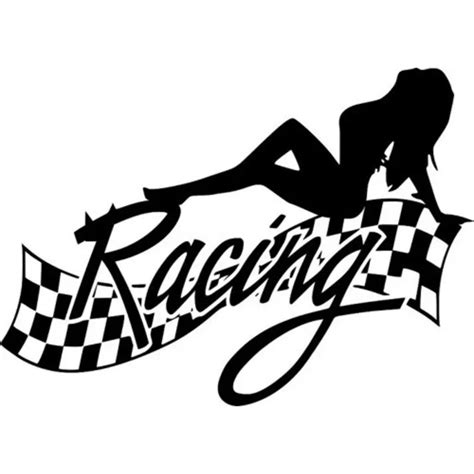14 9cm 10 8cm Sexy Lady Racing Finish Vinyl Decal Sticker Car Styling Funny Car Stickers
