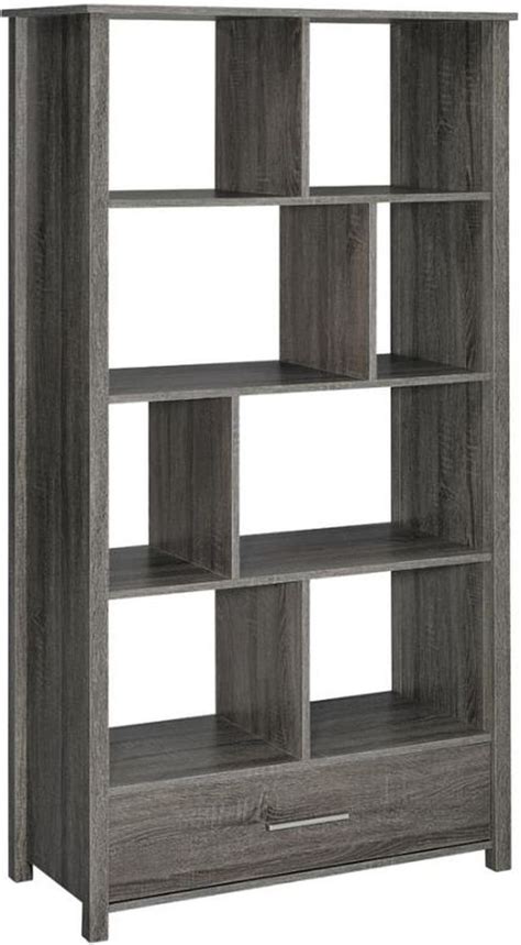 Coaster® Dylan Weathered Grey Bookcase Midwest Clearance Center St