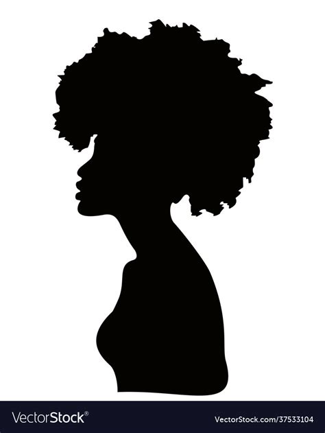 Portrait African Women Dark Skin Female Face Vector Image