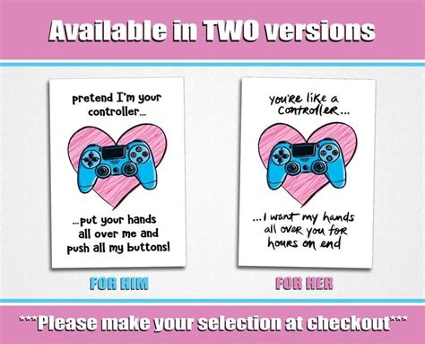 Gamer Valentine Valentines Day Card For Him Girlfriend Etsy Funny